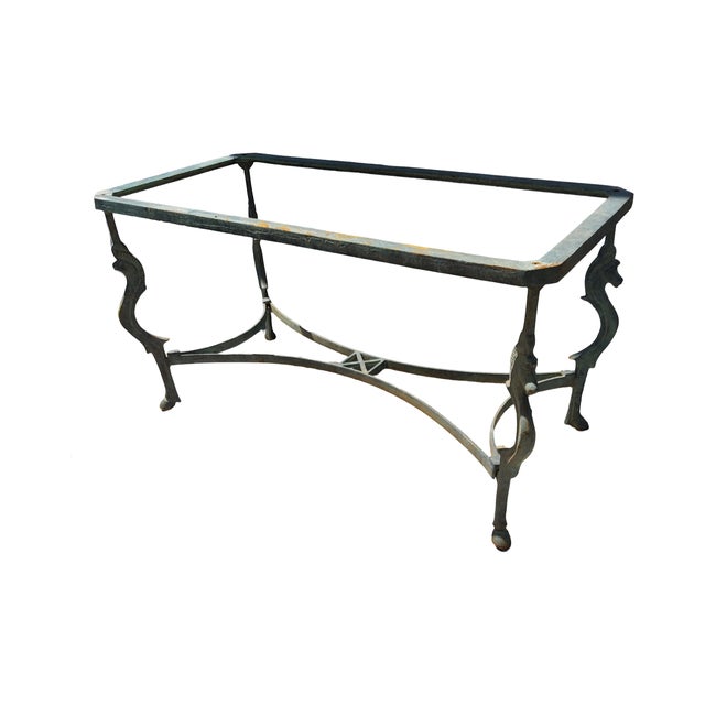 Mid 20th Century Italian Mid-Century Modern Horse Head Dining Table/ Sofa table or desk Measures 54 inches wide by 25...