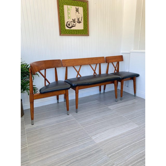 Mid Century Dining Bench Corner Banquette Chairs 3 Pieces Chairish