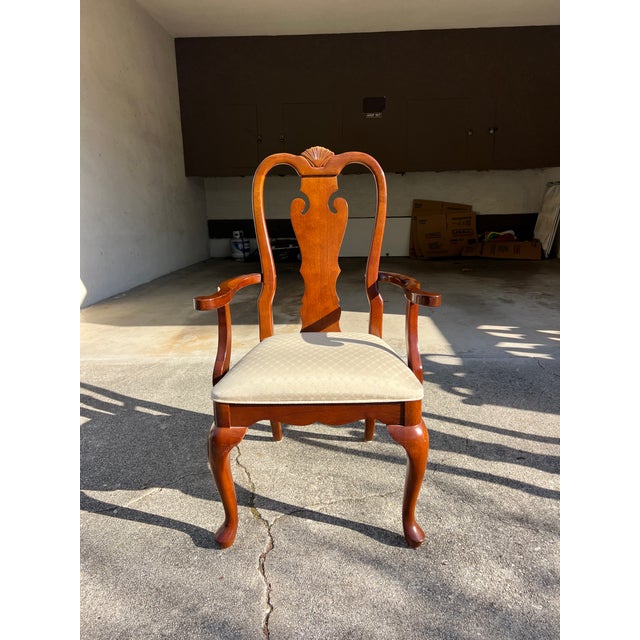 Set of 8 Vintage Mahogany Queen Anne Dining Chairs For Sale In Los Angeles - Image 6 of 12
