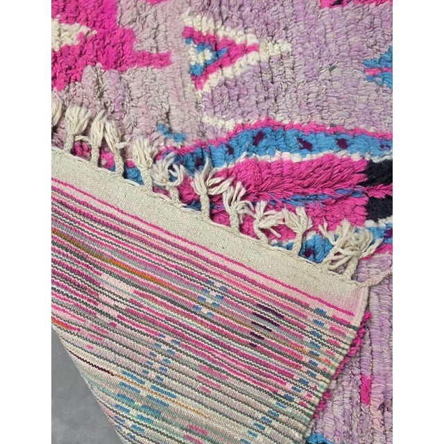 Textile Mauve Handwoven Berber Wool Rug - 9.7 X 5.6 Ft For Sale - Image 7 of 8