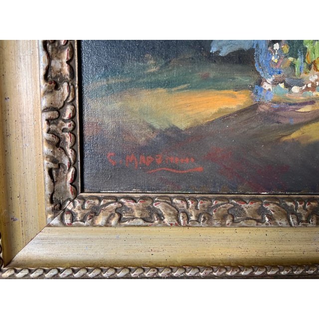 Red Italian Giovanni Madonini ( 1915-1989) Still Life Oil Painting For Sale - Image 8 of 13