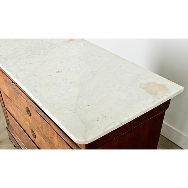 Wood French 19th Century Louis Philippe Marble Top Commode For Sale - Image 7 of 11
