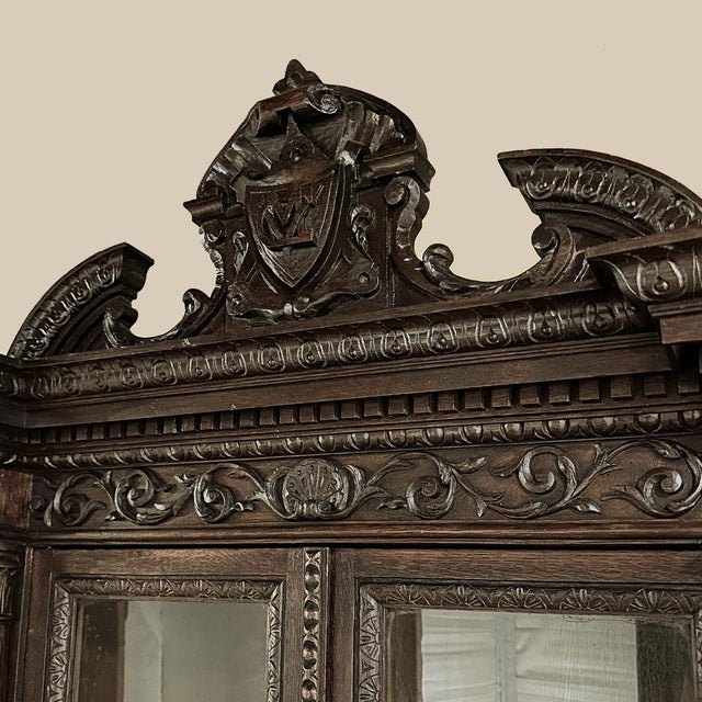 19th Century French Renaissance Two-Tiered Bookcase ~ Bibliotheque For Sale - Image 15 of 18