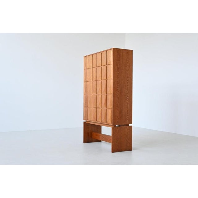 Large Mid-Century Brutalist Highboard in Oak, Germany, 1970 For Sale - Image 13 of 17