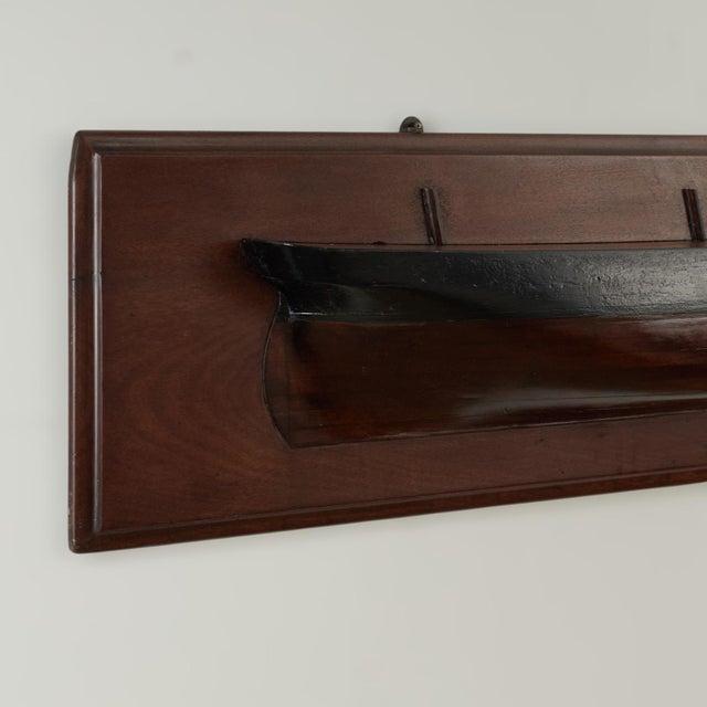 Wood Antique English Sailing Ship Half Hull Model For Sale - Image 7 of 9