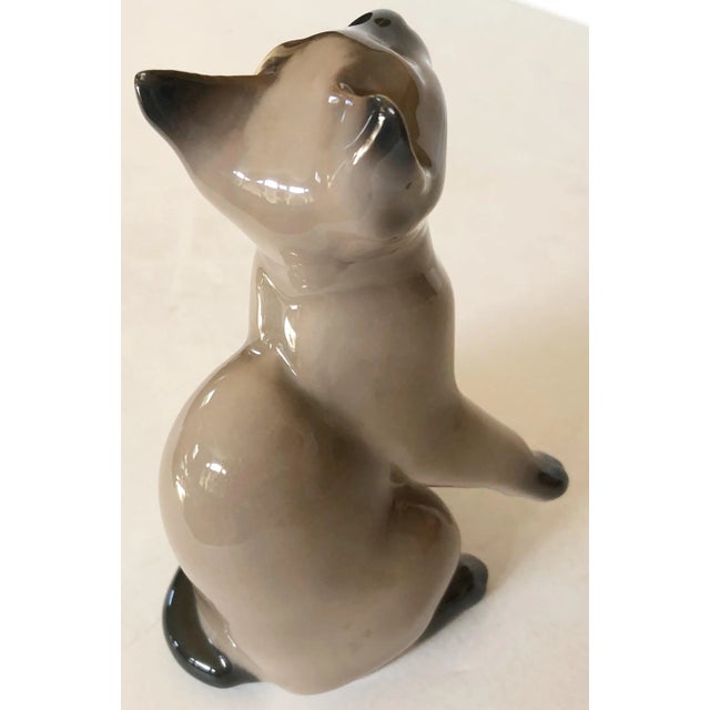 Danish porcelain company, Bing & Grondahl, figure of a Siamese cat. Makers mark on the bottom of piece.