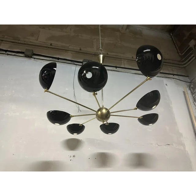 Chandelier in Brass, 1970s For Sale - Image 5 of 12