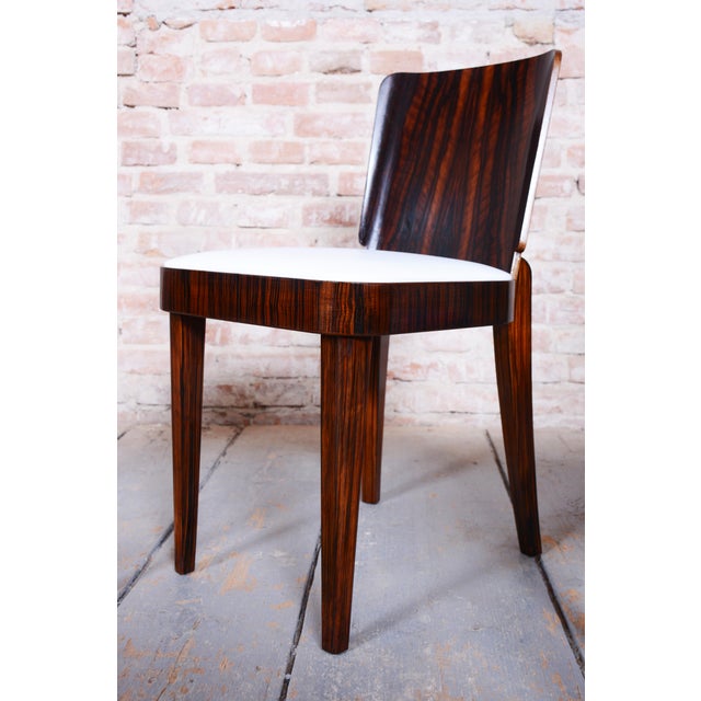 Art Deco Dining Set in Macassar and Leather from Oldřich Liška, Czech, 1920s, Set of 5 For Sale - Image 14 of 16