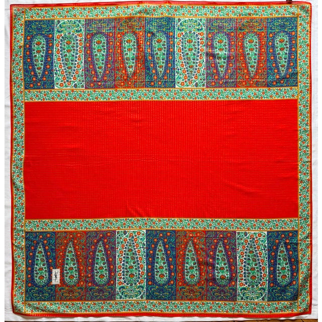 Boho Chic Yves Saint Laurent Large Scarf 1970 For Sale - Image 3 of 9