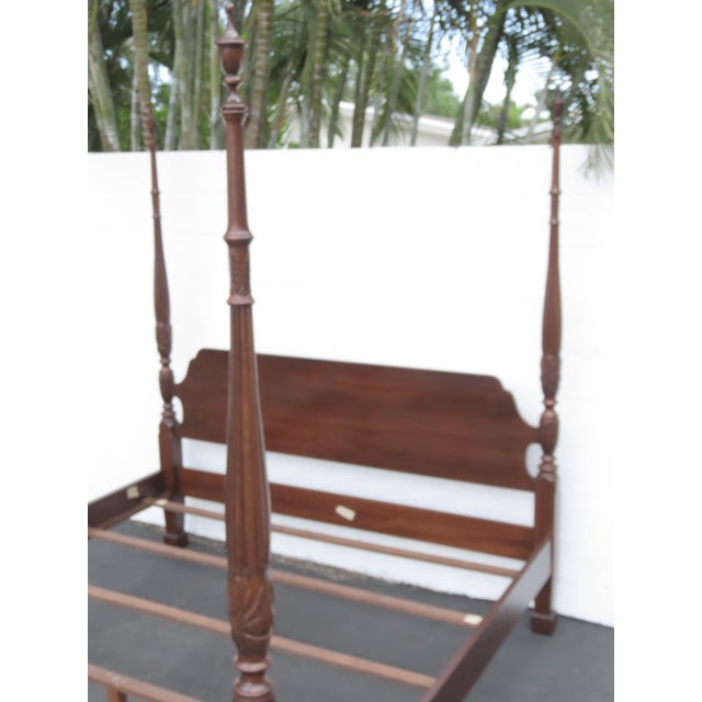 Carved Mahogany King Size Poster Bed 6444 For Sale - Image 12 of 18