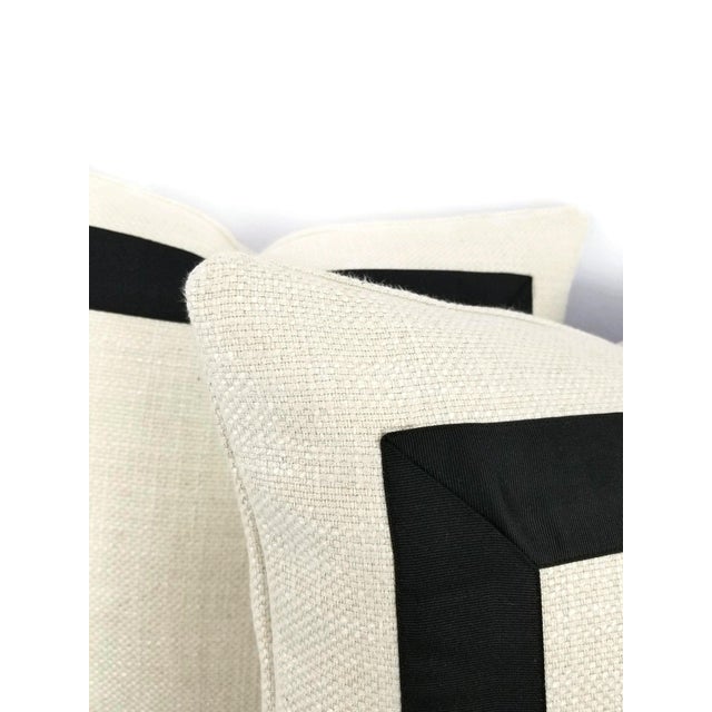 Not Yet Made - Made To Order Jane Churchill Darwin in Cream With Black Square Ribbon Embellished Pillow Cover - 20" X 20" For Sale - Image 5 of 6