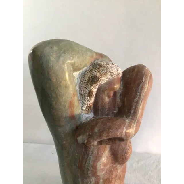 1960s Marble Sculpture of a Woman with Oversized Hands For Sale - Image 9 of 11