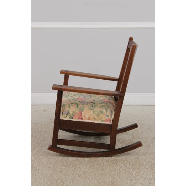 L. & J.G. Stickley, Inc. Antique L & j.g. Stickley Mission Oak Rocking Chair For Sale - Image 4 of 18