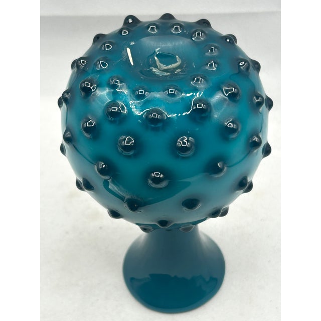 Glass Empoli Hobnail Cased Glass Vase – Mid-Century Modern Italian Art Glass For Sale - Image 7 of 8