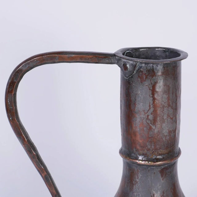 Metal Antique Handcrafted Water Pitchers - A Pair For Sale - Image 7 of 9