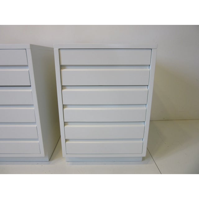 White Sligh Mid Century Nightstands for the Cross Country Furniture Collection For Sale - Image 8 of 12