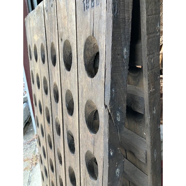 Mid-Century Modern 1950s French Country Riddling Rack From Vignerons De La Champagne, Stamped v P 1980 For Sale - Image 3 of 10