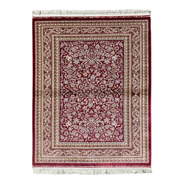 Turkish Silk-Style Rug 4'0" X 6'0" For Sale