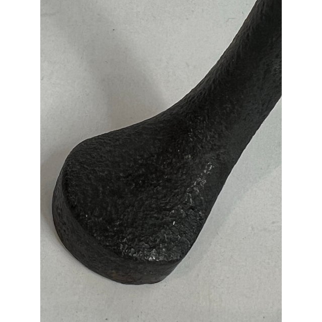 Metal Antique Cast Iron Fireplace Fender Warmer Curved Hearth Bench With Cabriole Legs For Sale - Image 7 of 11