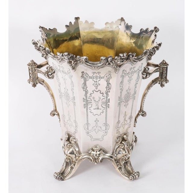 Antique Wine Cooler Champagne Ice Bucket from Elkington, Mason & Co, 1849 For Sale - Image 12 of 16