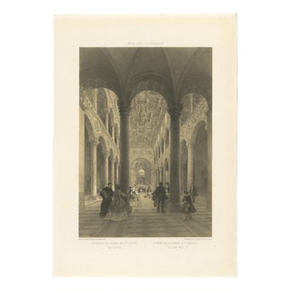Benoist, Interior of St Agnes Outside the Walls, Rome Classical Basilica View, 1868, Print For Sale