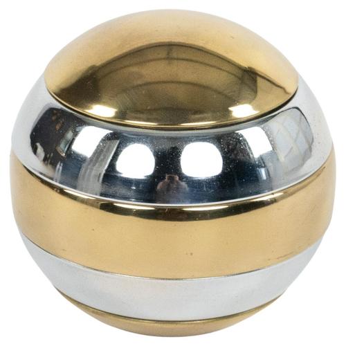 Mid-Century Modern Stacked Brass and Chrome Globe Ashtray, 1970s For Sale - Image 18 of 18