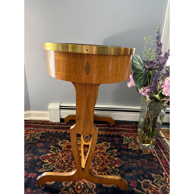 Baker Furniture Company Mid-Century Baker Furniture Regency Rosewood Kidney Desk With Solid Brass Gallery Banding For Sale - Image 4 of 16