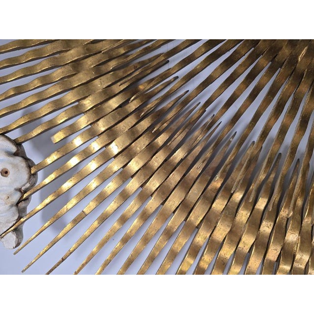 Wood 18th Century Gilt Carved Wooden Sunburst For Sale - Image 7 of 18