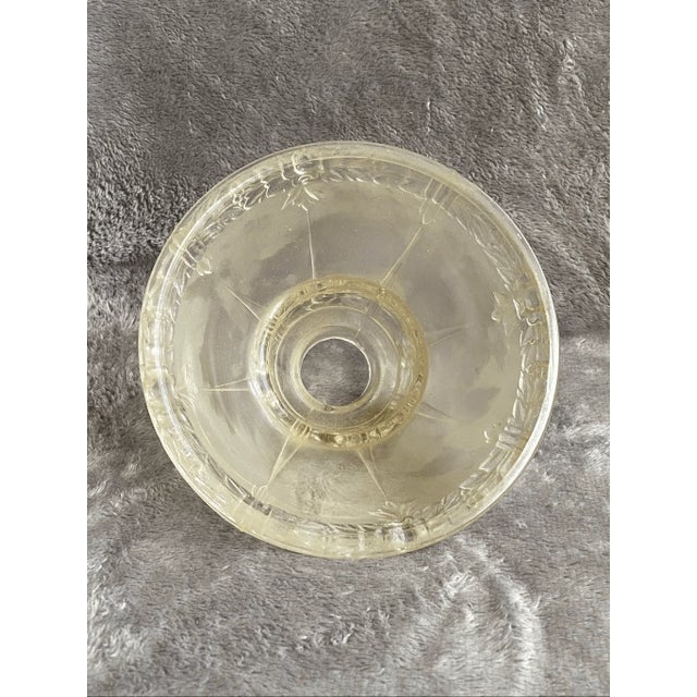 Glass Vintage Florial Design Clear Frosted Glass Light Shade For Sale - Image 7 of 7
