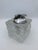 Ice cube-shaped mid-century glass table lighter. Excellent vintage condition without chips or cracks and a shiny chrome...