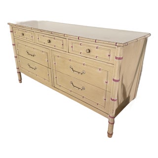 1970s Attributed / Styled After Thomasville - Allegro Faux Bamboo Credenza/Dresser For Sale