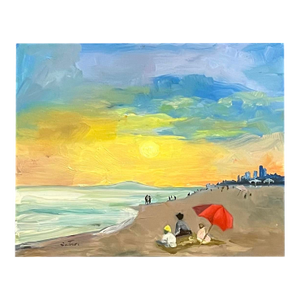Satori Gregorakis Oil Painting of an Evening Seaside