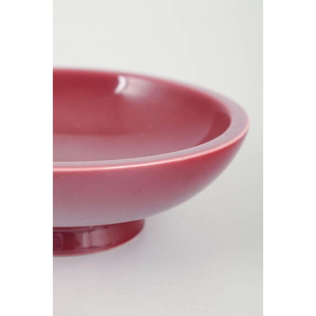 Vintage Stoneware Bowl with Red Glaze by Wilhelm Kåge for Gustavsberg For Sale - Image 3 of 5