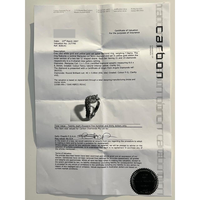 Argyle Diamonds 18ct White & Yellow Gold Diamond Ring Set 2.34ct, Size 5.75 For Sale - Image 14 of 15