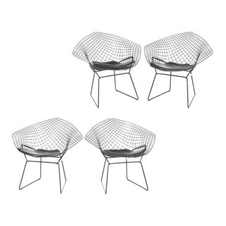 Mid-Century Modern Harry Bertoia Diamond Chairs - Set of 4 For Sale