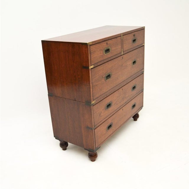 Mid 19th Century Military Campaign Chest of Drawers, 1840s For Sale - Image 5 of 13