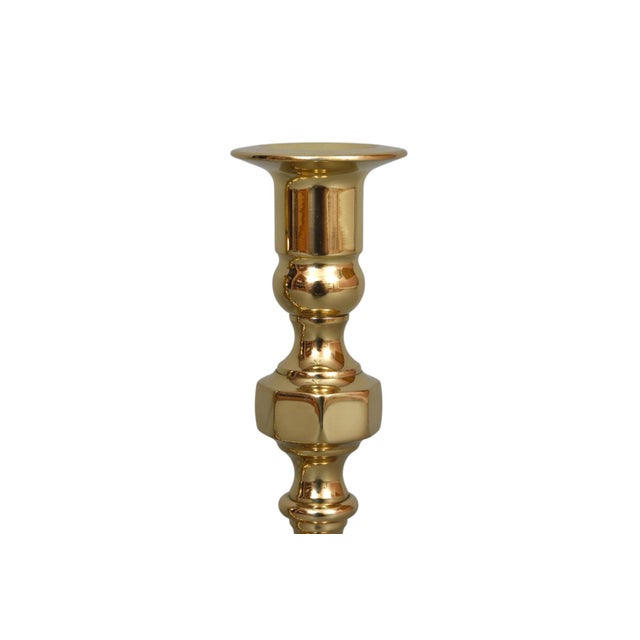Hollywood Regency Baldwin Brass Beehive Candlestick Holders, Set of 3 For Sale - Image 3 of 6