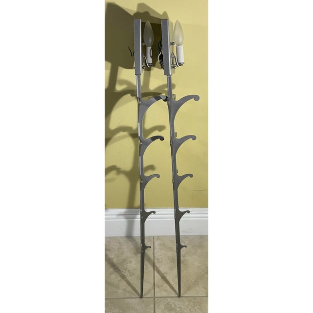 Pair of Midcentury Steel Wall Scones For Sale In Miami - Image 6 of 12