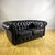 Chesterfield Club Sofa in Black Leather with Wooden Legs, 1960s For Sale - Image 4 of 9