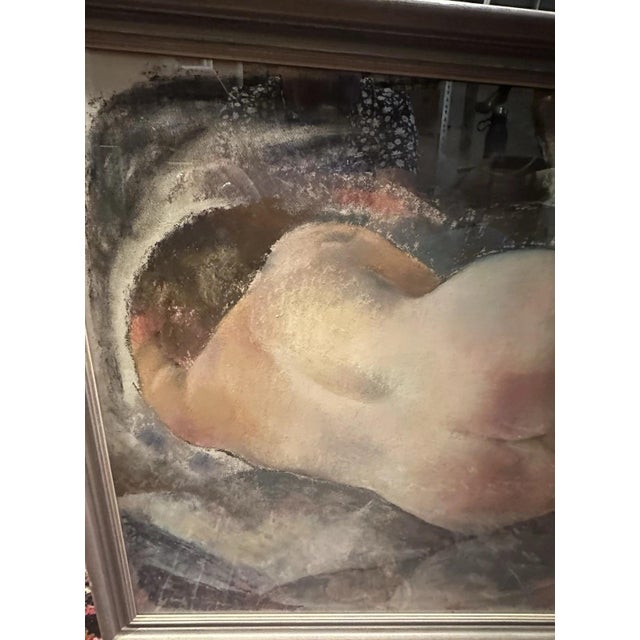 1940s Ludwig Plaueln, Nude, 1947, Nude, Figurative Composition, Oil Painting on Canvas, Framed For Sale - Image 5 of 13