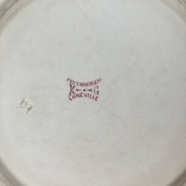 Oval Pink Earthenware Fontainebleau Salad Bowl from KG Lunéville, 19th Century For Sale - Image 5 of 11