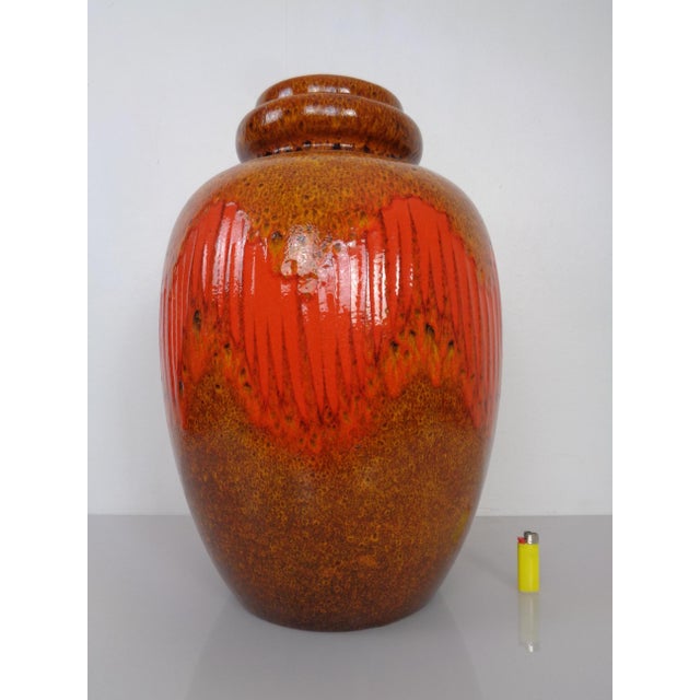 Large, glazed ceramic vase by Scheurich in very good condition. This piece has an attribution mark, I am sure that it is...