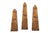Decorative obelisks rendered in amber/tobacco colored pen shell. The perfect objets to decorate a bookshelf or a mantle....