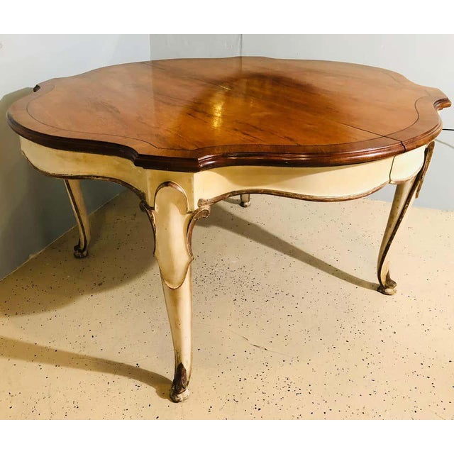 Louis Xv Style Rosewood Dining Table On A Parcel Gilt And Painted Base 3 Leaves Chairish