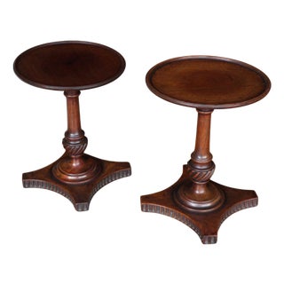 Early 19th Century English Mahogany Table-Top Stands, Near Pair For Sale
