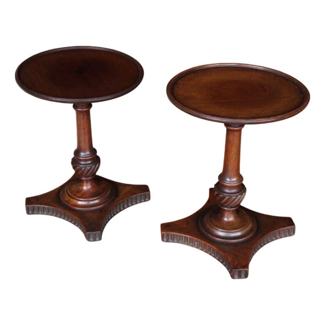 Early 19th Century English Mahogany Table-Top Stands, Near Pair For Sale