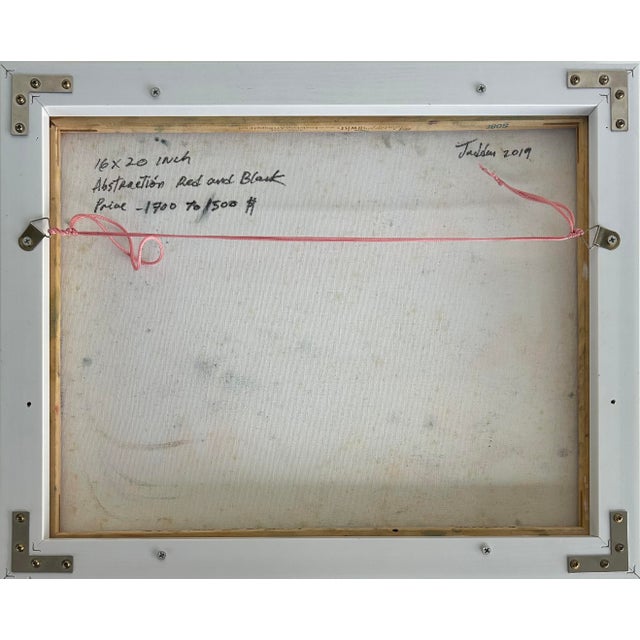 2010s Jadden Massanet "Abstraction Red & Black" Abstract Oil Painting on Canvas For Sale - Image 5 of 6