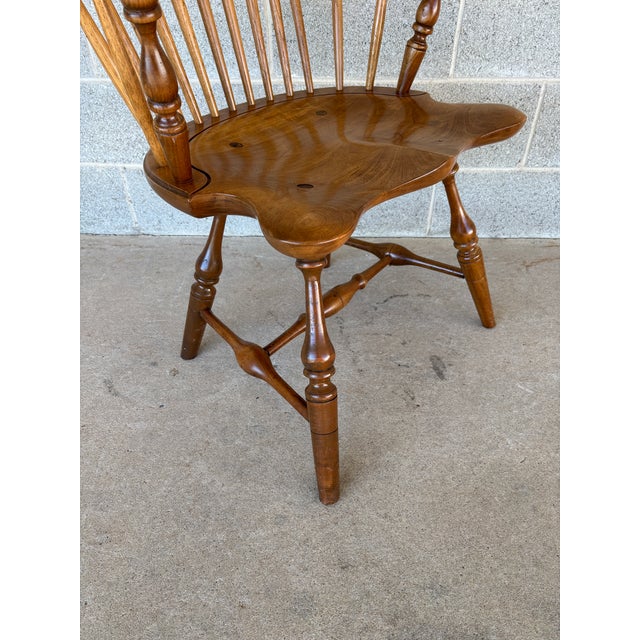 Brown (B) Stickley Cherry & Oak Hoop Back Arm Chair For Sale - Image 8 of 9
