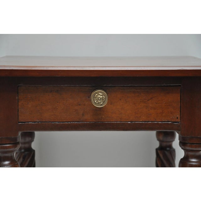 Wood Cherry & Mahogany Stand With Rope Turned Legs. For Sale - Image 7 of 7