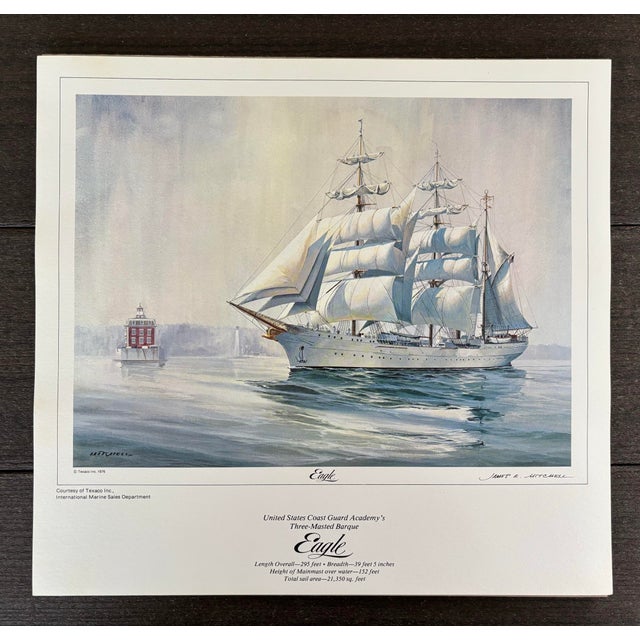 Sky Blue 14 Limited Edition Prints of Tall Ships Portfolio by American Marine Artist James E. Mitchell For Sale - Image 8 of 12